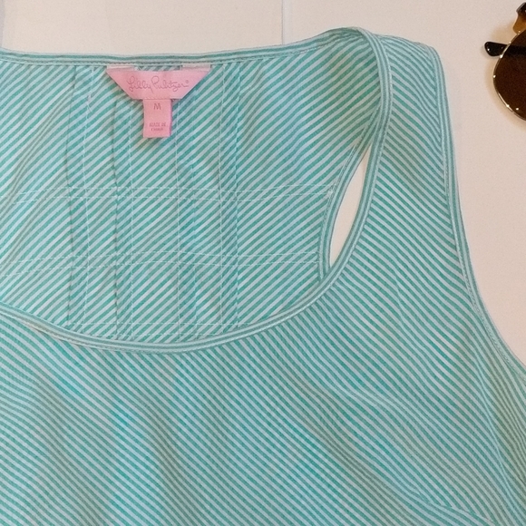 Lilly Pulitzer Blue & white Stripe Silk Tank Top M - Picture 2 of 7